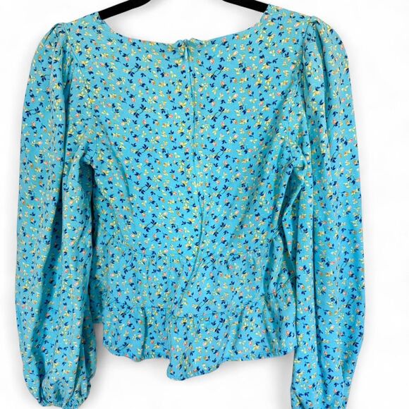 AFRM Soni Balloon Sleeve Crop Top Ditsy Floral Print Size Small - Picture 3 of 5